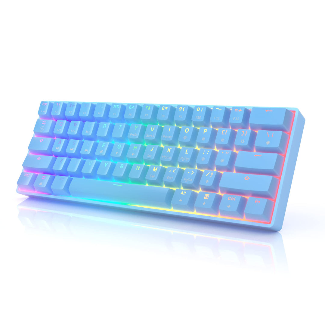 HK Gaming GK61 mechanische 60 Prozent Tastatur | 61 programmierbare Tasten mit RGB Beleuchtung | Kom