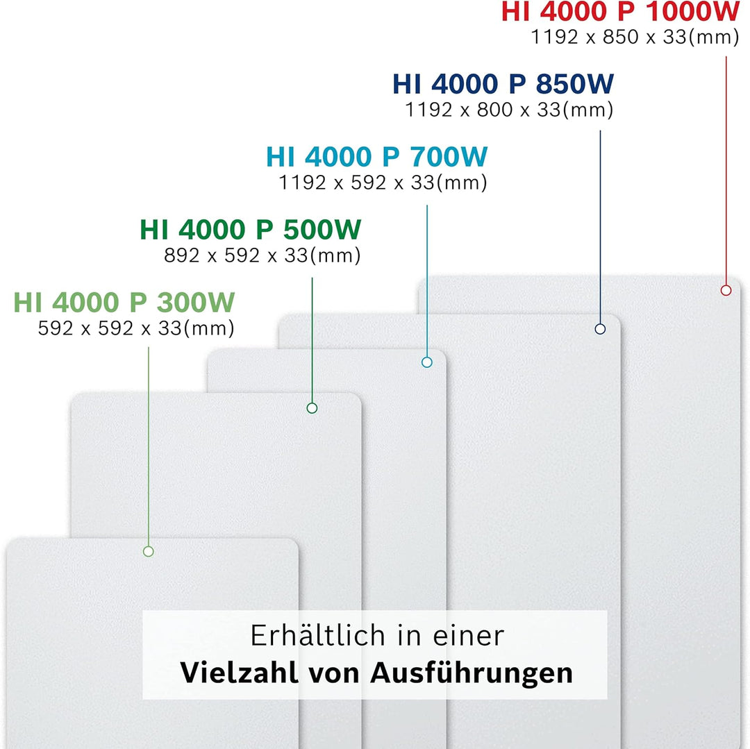 Bosch Heat Infrared 4000 P - Infrarot Wandheizung mit Set aus Funkregler und Steckdosenadapter - Ene