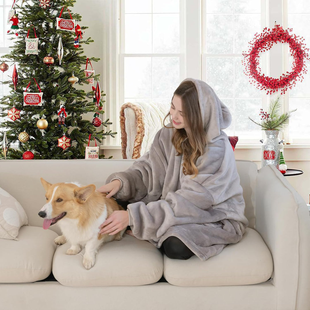 Good Nite Hoodie Decke mit Elastische Hülse Kuschelpullover, Oversize Hoodie Decken Pullover Kuschel