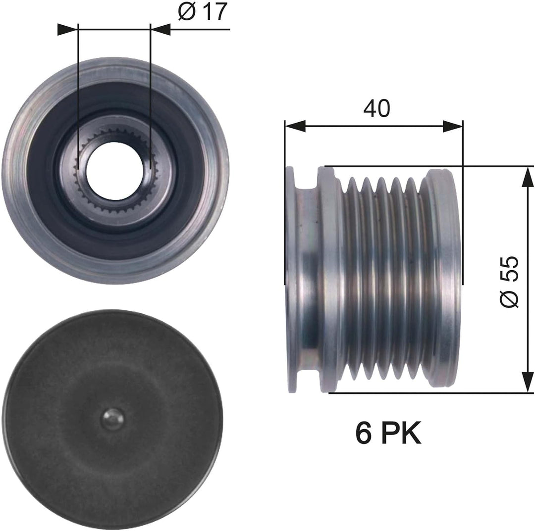 GATES Generator-Freilaufriemenscheib OAP7114