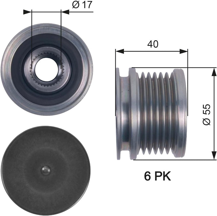 GATES Generator-Freilaufriemenscheib OAP7114