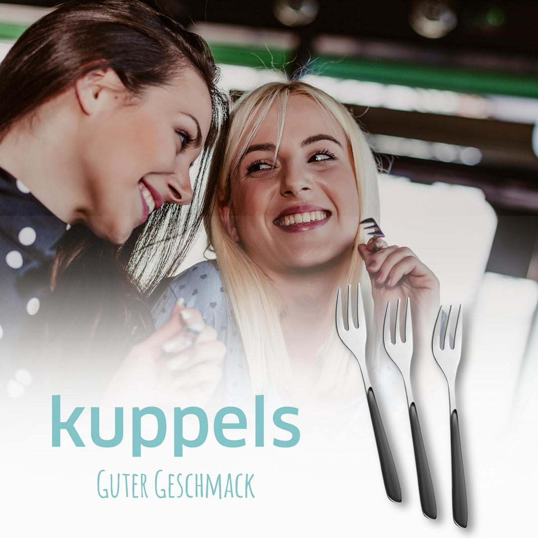 Kuppels Prisma Kuchengabel-Besteck Set aus 18/0 Edelstahl, 6-teilig, für 6 Personen, hochwertige Kun