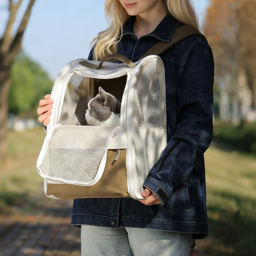 HundeRucksack & KatzenRucksack bis 10kg, Katzentransporttasche & Hundetragetasche, 600D Oxford, Stah