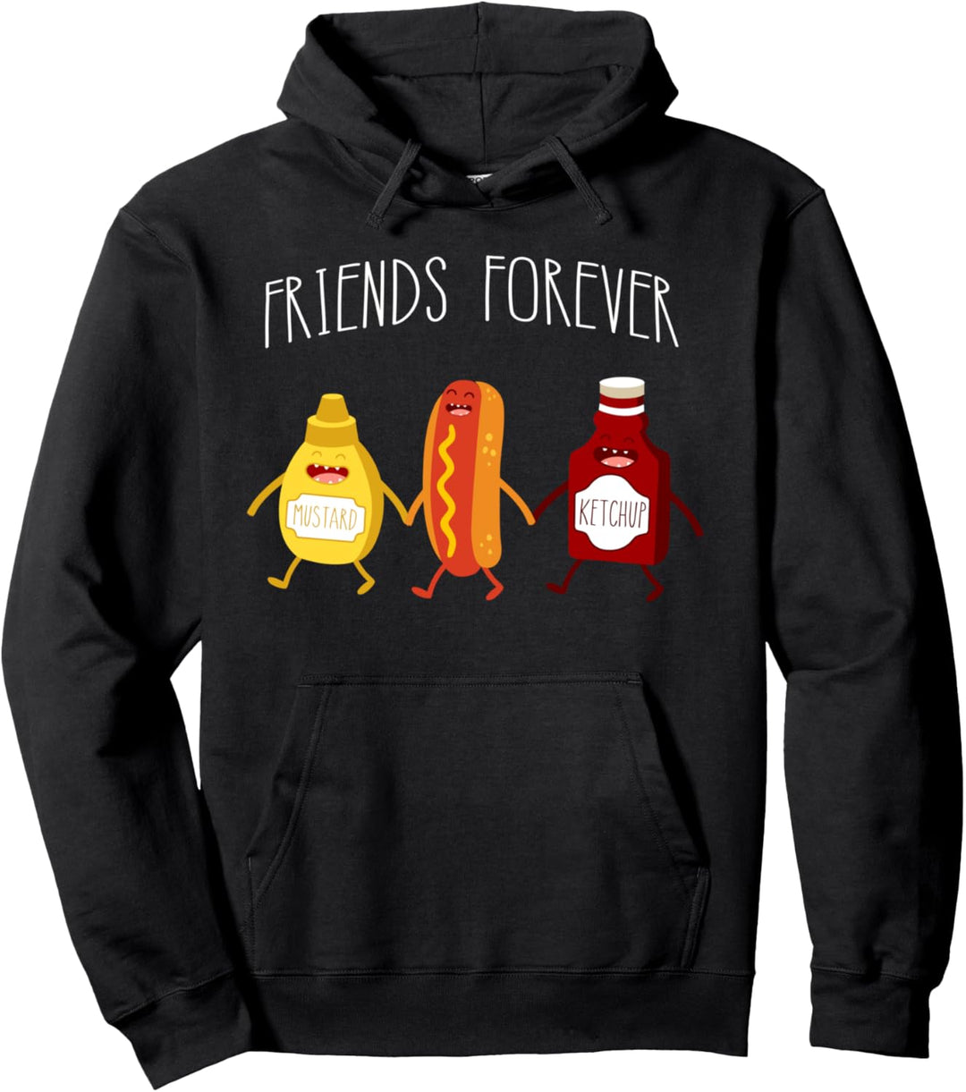 Komisch Hotdog Senf Ketchup Für immer Freunde Pullover Hoodie