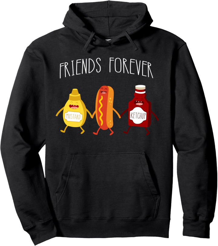 Komisch Hotdog Senf Ketchup Für immer Freunde Pullover Hoodie