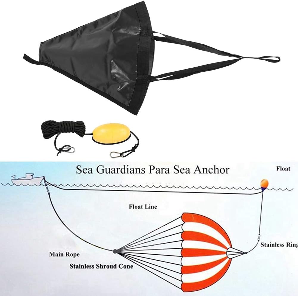 Bootsanker Set, 24 Zoll Drift Socke Sea Anchor Drogue, Heavy Duty Drift Anker mit Schwimmpunkt Leich
