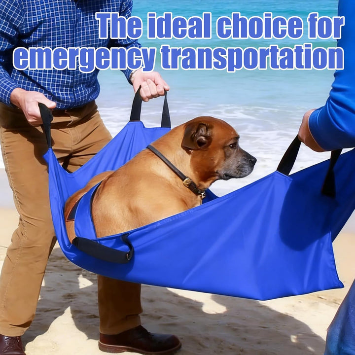 Faltbare Transport Notfalltrage: 120 x 74 cm Hunde Tragehilfe mit 6 Griff Anti-Biss-Trage bis 60kg,