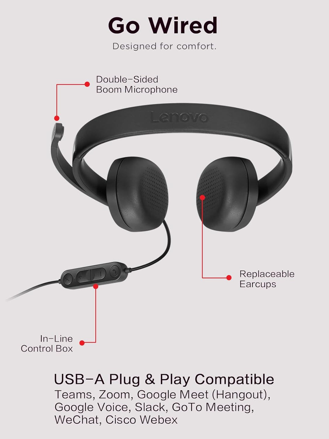 Lenovo Wired Stereo Headset G2