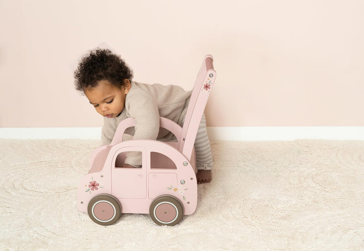 Little Dutch 7128 FSC Holz Laufwagen Auto - Fairy Garden rosa