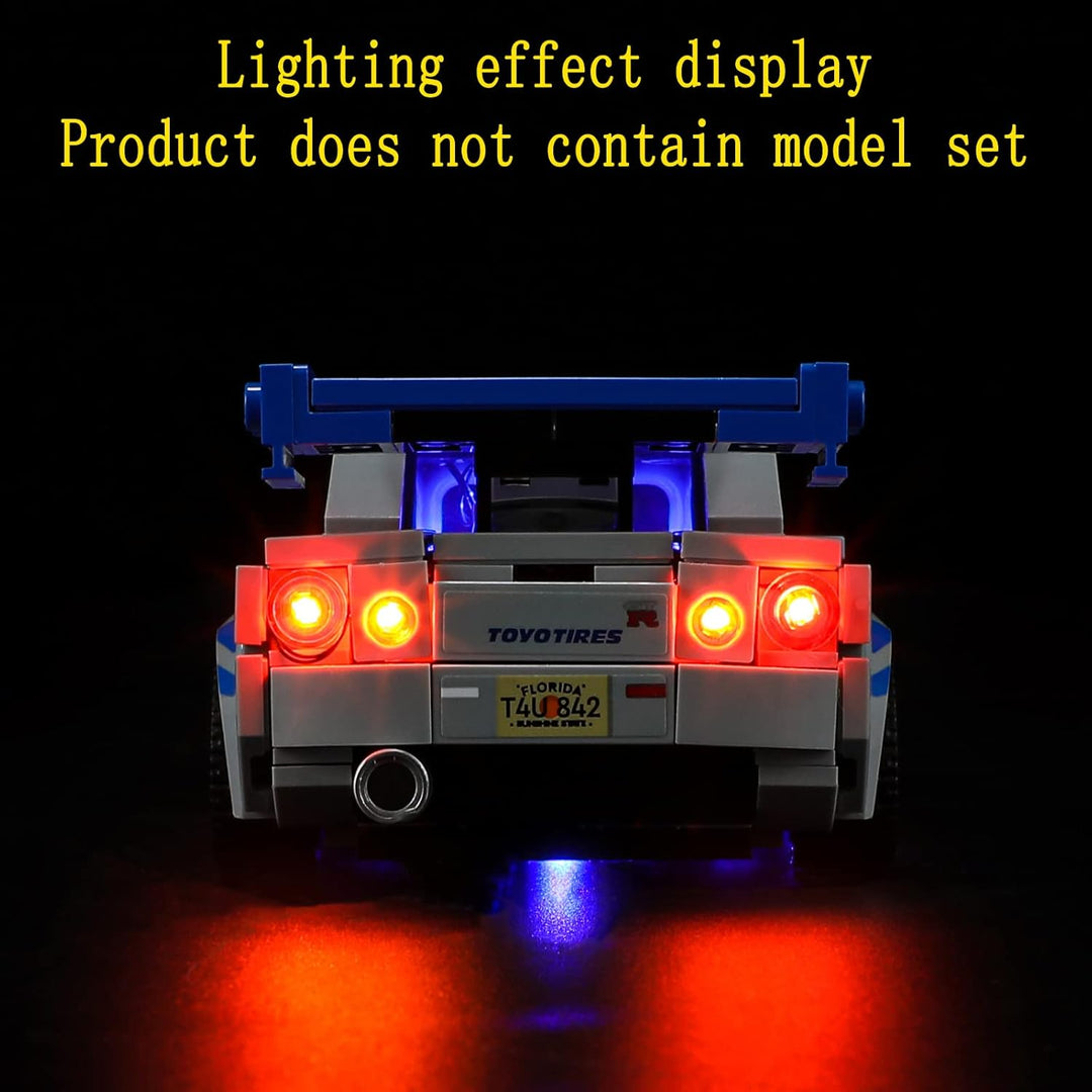 GEAMENT LED Licht-Set Kompatibel mit Lego 2 Fast 2 Furious – Nissan Skyline GT-R (R34) - Beleuchtung
