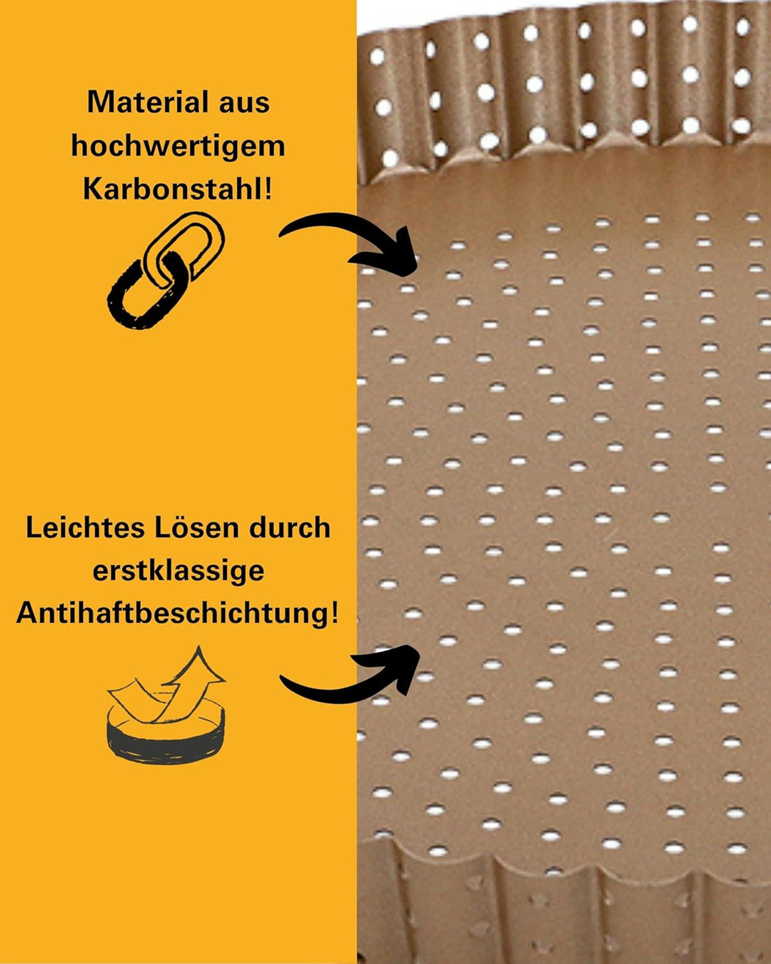 Birkmann, Laib & Seele, perforierte Quiche-, Tarte- und Pizzaform, Ø 30 cm, Backform mit losem Hebeb