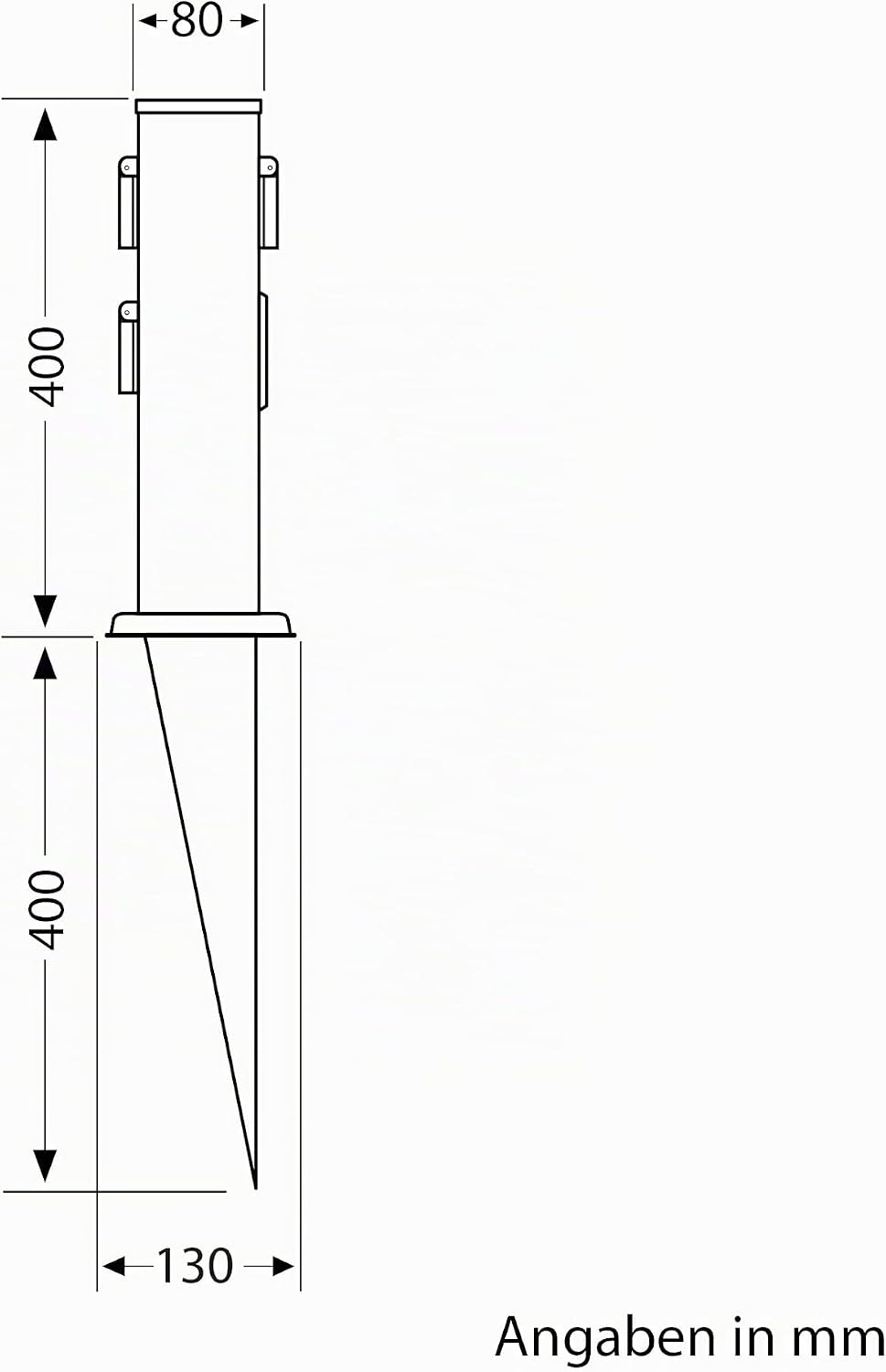ledscom.de Garten-Steckdosen-Säule Polly mit Erdspiess für aussen, 3-Fach, Smart Home, Edelstahl, ec