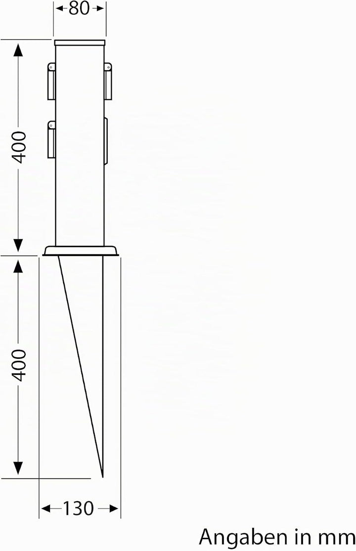 ledscom.de Garten-Steckdosen-Säule Polly mit Erdspiess für aussen, 3-Fach, Smart Home, Edelstahl, ec