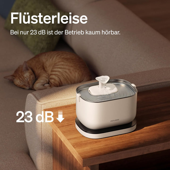 PETLIBRO Trinkbrunnen für Katze Kabellos mit Bewegungsmelder, 2,5L/84oz Dockstream Batteriebetrieben