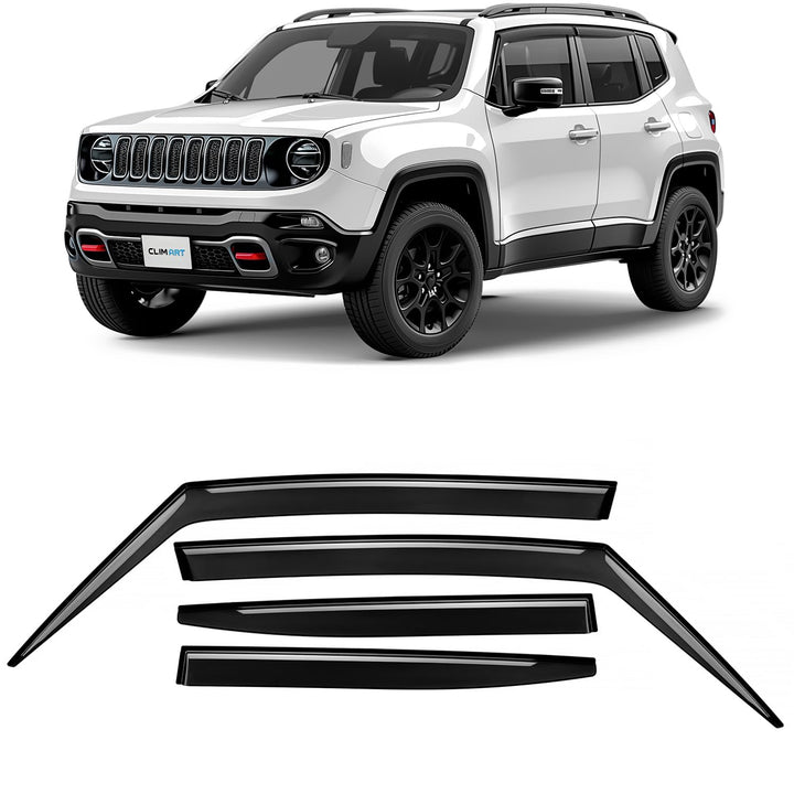 CLIM ART Windabweiser für/kompatible mit Jeep Renegade 2014-2024 SUV, Autofenster Regenschutz, Regen