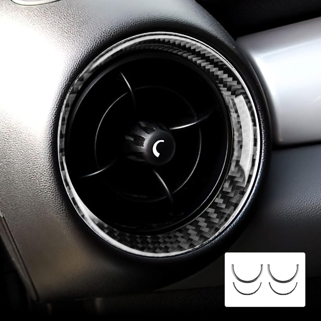 KUNGKIC Kohlefaser Seite Mitte Luftauslass Entlüftung Dekorative Aufkleber Innenraum Carbon Fiber Si