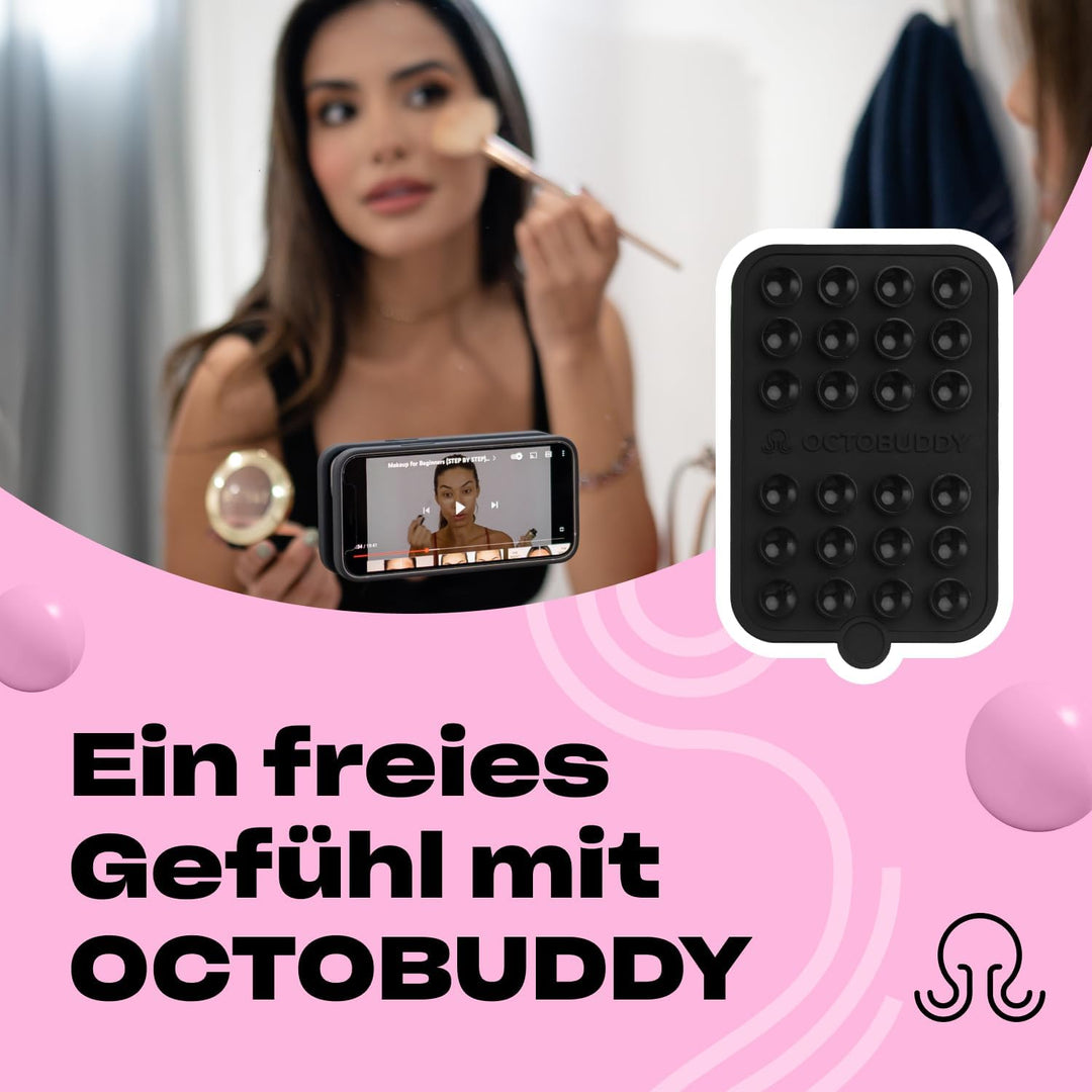 OCTOBUDDY Double - doppelseitige Silikon-Saugnapf Halterung fürs Handy - freihändige Saugnapfhalteru