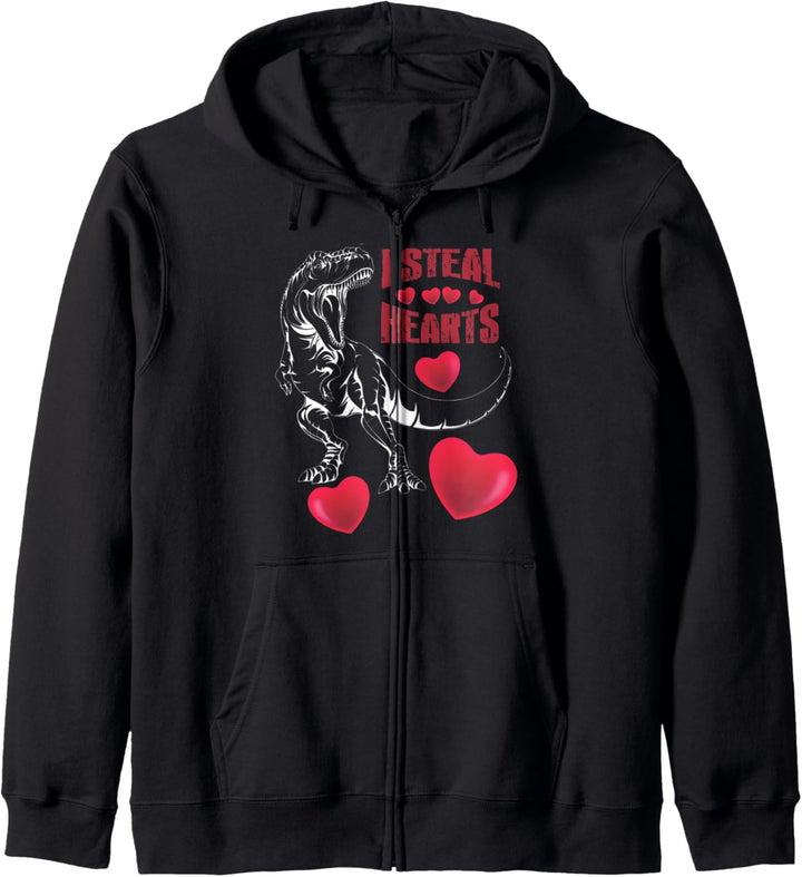 Lustiger Dinosaurier zum Valentinstag I Steal Hearts Kapuzenjacke