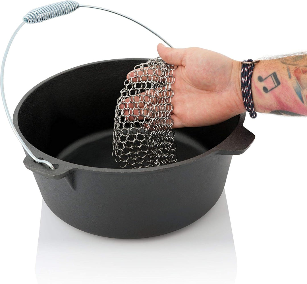 BBQ-Toro Edelstahl Ringreiniger | 20 x 20 cm | Topfreiniger für Gusseisen Pfannen und Töpfe | Dutch