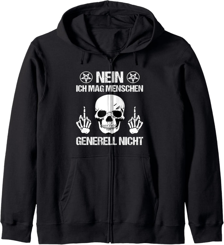 Statement Nein ich mag Menschen generell nicht Fun Kapuzenjacke