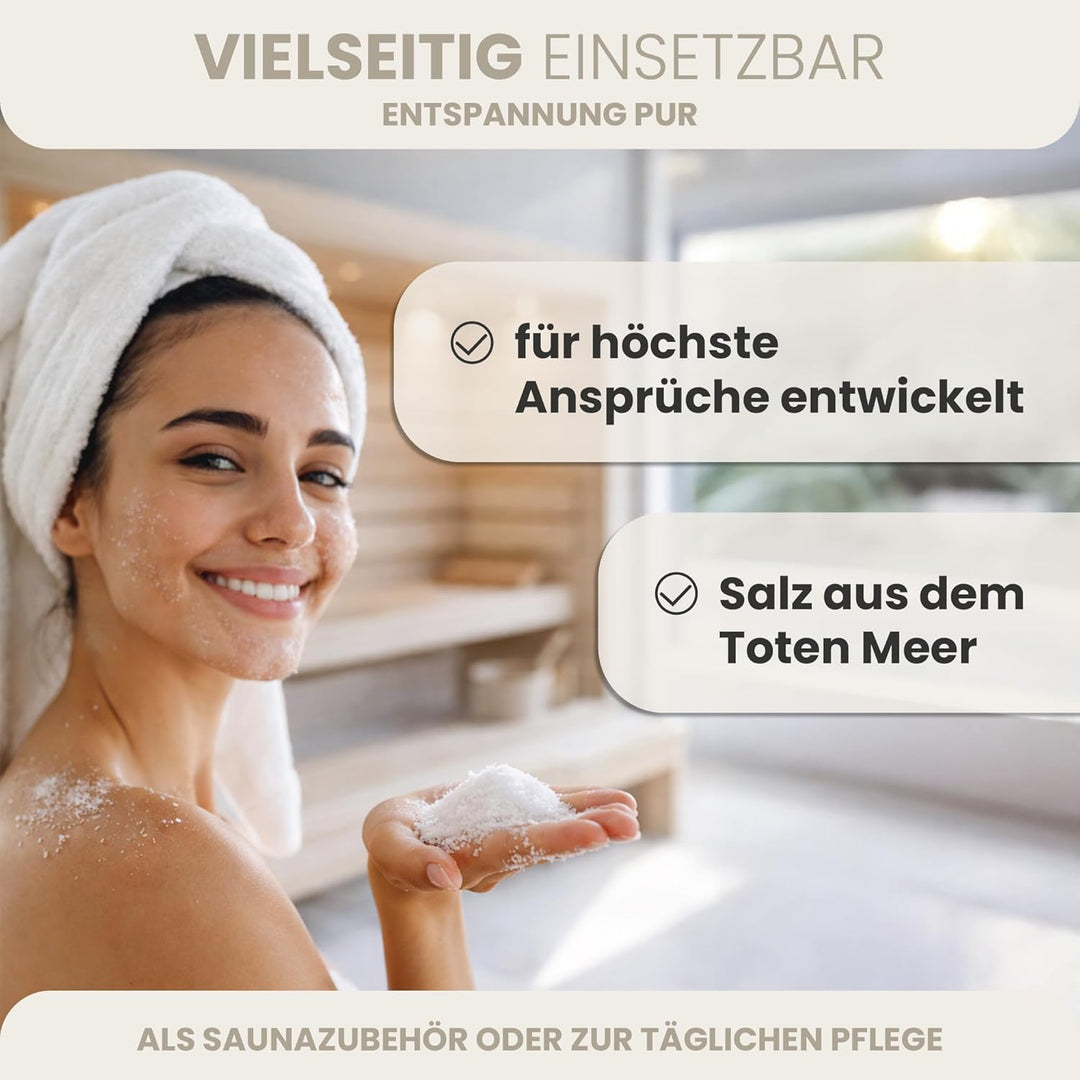 HAF® Premium Totes Meer Peelingsalz für empfindliche &amp; trockene Haut | 2 x 1 kg in Beuteln | Salz Pe