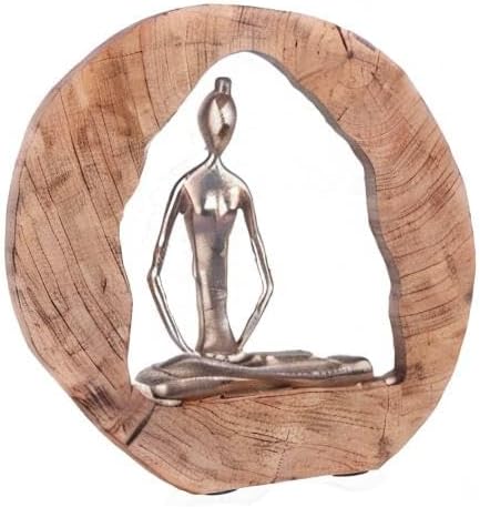Casablanca - Skulptur, Dekofigur - Health - Mangoholz/Aluminium - handgefertigt - Höhe 27 cm Höhe 27