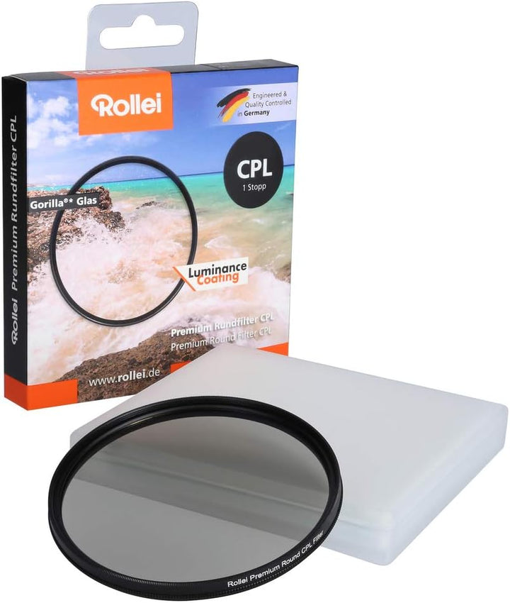Rollei Premium Rundfilter CPL 52 mm (1 Stopp) - Polarisationsfilter (Polfilter) mit Aluminium-Ring a