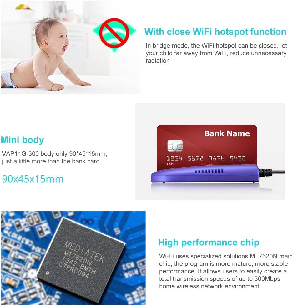 VONETS 2,4GHz WLAN Bridge/Signal Repeater/WiFi Hotspot Extender/Wireless Ethernet Bridge/RJ45 zu WiF
