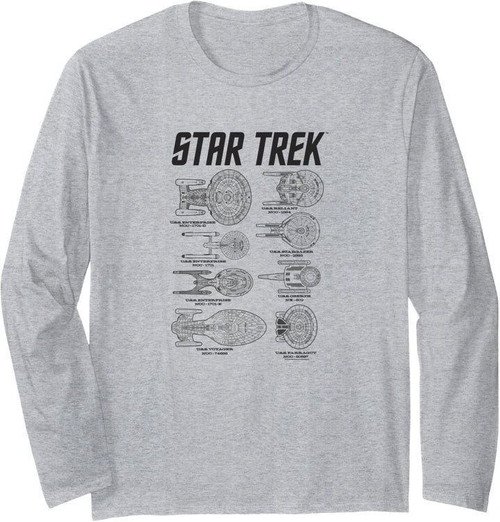 Star Trek Next Generation Ships Of Trek Langarmshirt