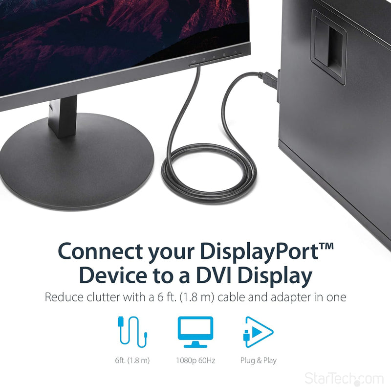 StarTech.com 1.8 m DisplayPort auf DVI Kabel - DisplayPort auf DVI Video Adapter Kabel 1080p - Displ