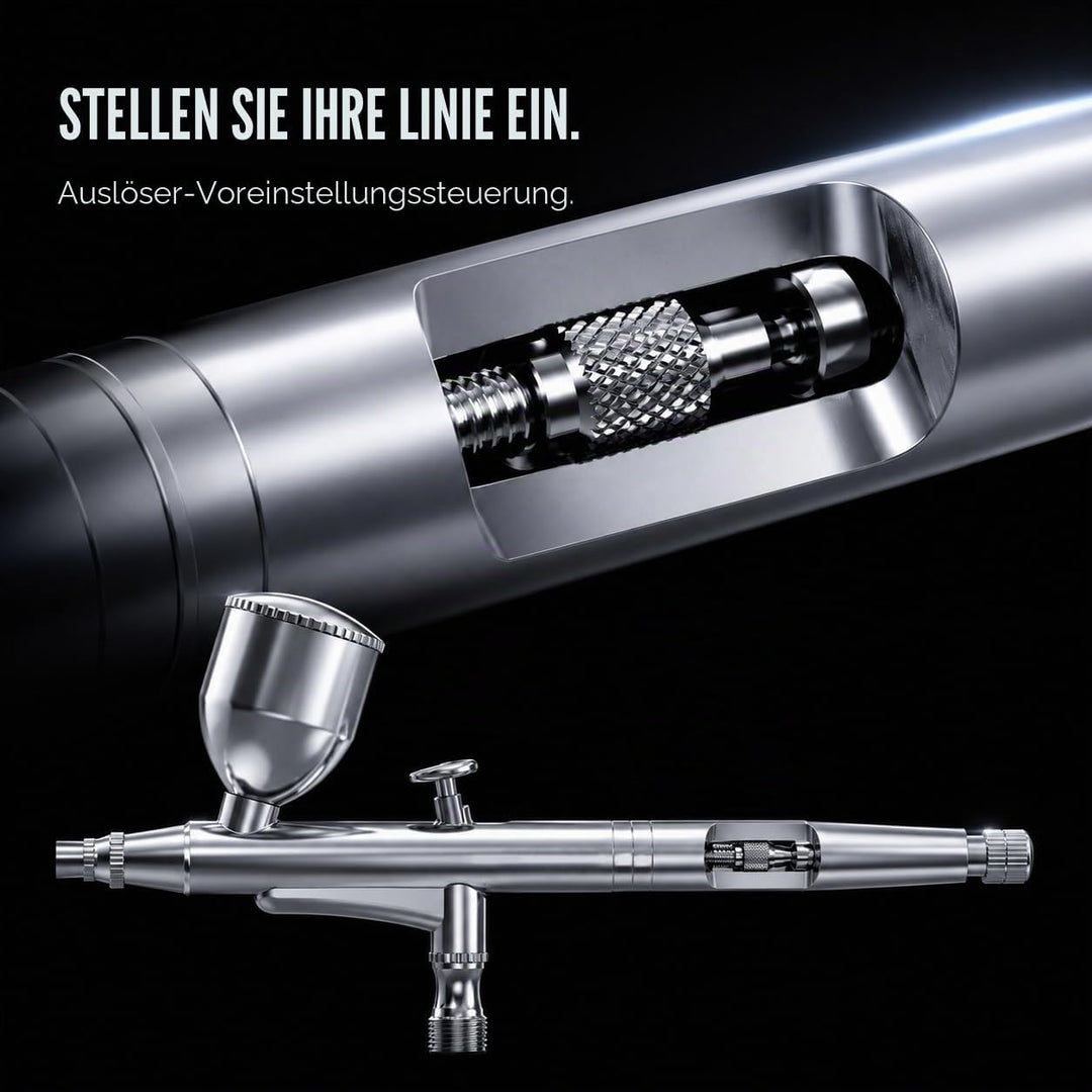 Gocheer Airbrush Set AG131 – mit 3 Düsensätzen (Nadeln 0,2/0,3/0,5 mm, Farbbehälter mit 40/20/9 ml F