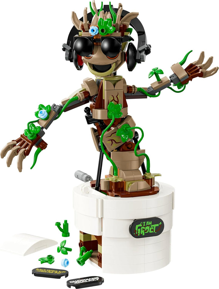 LEGO Marvel Tanzender Groot, animierte Minifigur eines Charakters aus Guardians of The Galaxy, inter
