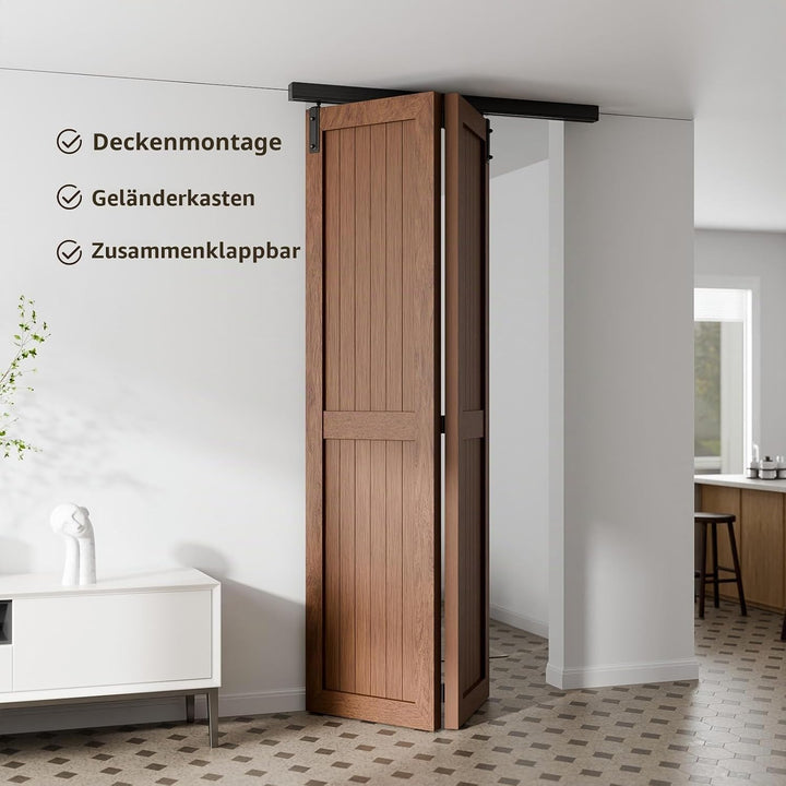 92cm/3FT Bifold Schiebetürbeschlag Box Rail Kastenschiene Klapptür Schiebetürsystem Schiebetür Kompl