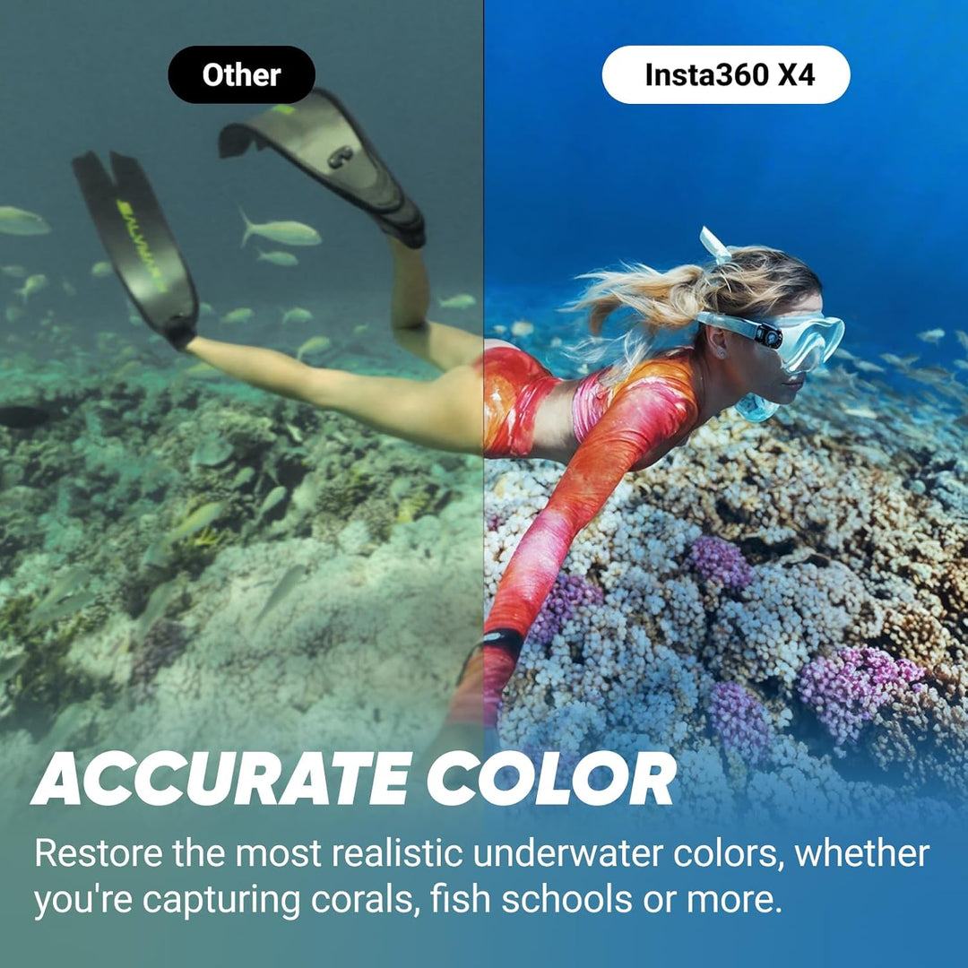 Insta360 X4 Unsichtbares Tauch-Bundle – wasserdichte 8K 360°-Action-Cam, 4K Weitwinkelvideos, Unsich