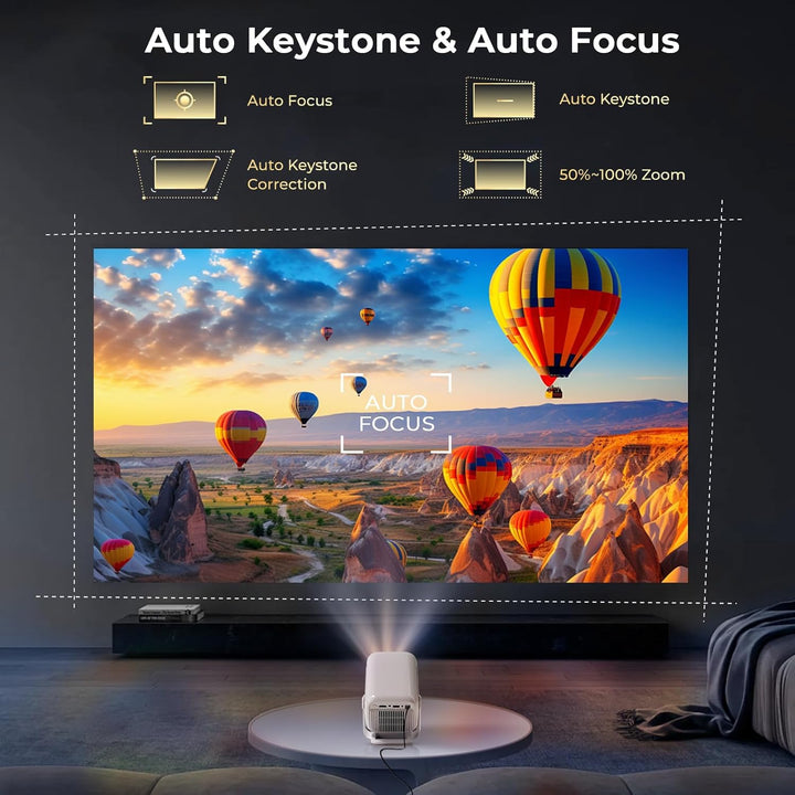 [Compatible with Netflix] Smart Beamer Native 1080P FHD 4K Unterstützung Projektor 1200 ANSI Google