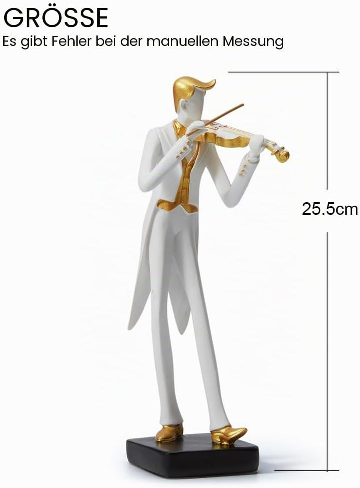 Amoy-Art Musik Figuren Skulptur Modern Dekor Statue Wohnzimmer Kunst Arts Polyresin Geschenk 25cm