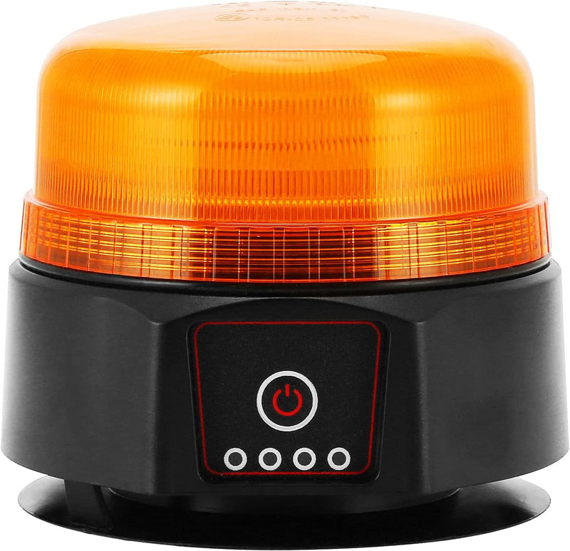 AGRISHOP 12V/24V LED Kabellos Blitzleuchte Mit Magnetfuss,36LED 2Modus Amber Blinkleuchte Orange Gel