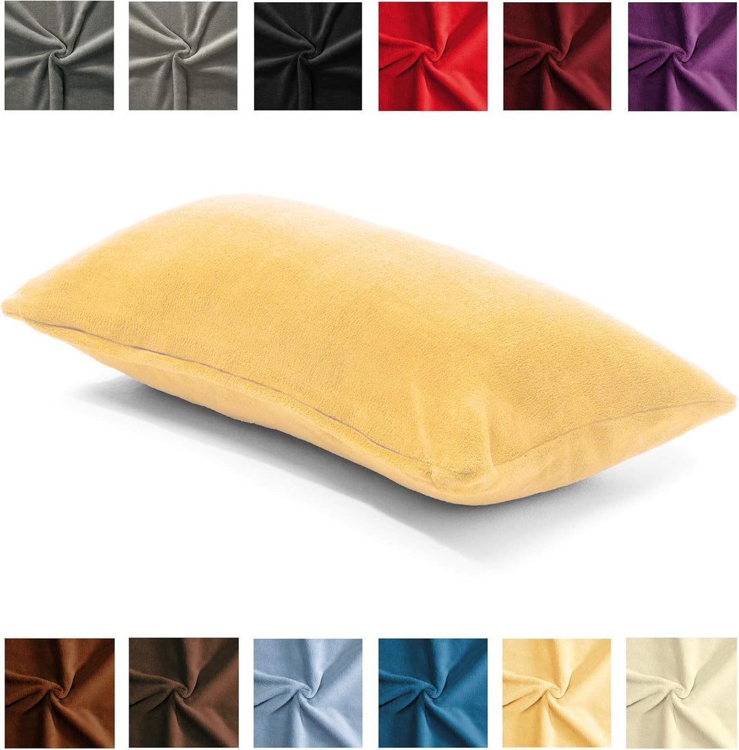 CelinaTex Xanio Dekokissen mit Innenkissen 48 x 74 cm beige Coral-Fleece Sofakissen Mikrofaser Kusch