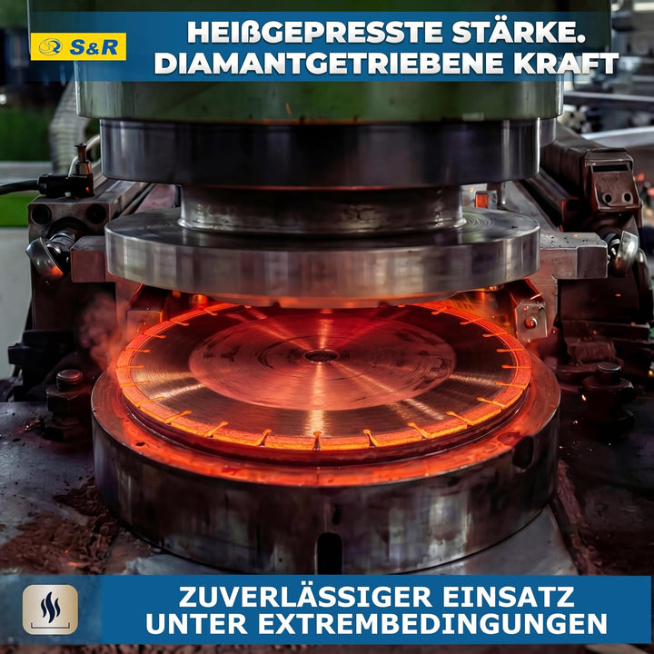 S&amp;R Diamant-Trennscheibe 300 x 25.4 x 3.0 x 10 mm, Industrie-Qualität für Naturstein, Kunststein, Ma