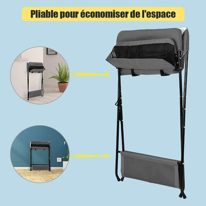 Wickeltisch Klappbar-Wickelkommode Babypflegetisch-Mobiler Wickelkombi mit Wickelauflage, Sicherheit
