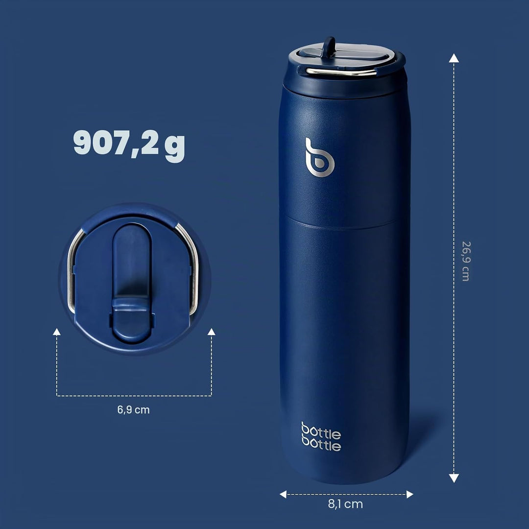 bottlebottle BOTTLE BOTTLE Isolierte Wasserflasche Edelstahl 32oz(946ml) mit Strohhalm Griff für Spo