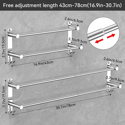 Handtuchhalter Ausziehbar 43-78CM Edelstahl Ohne Bohren Handtuchstange Wand Wandregal Geeignet für B