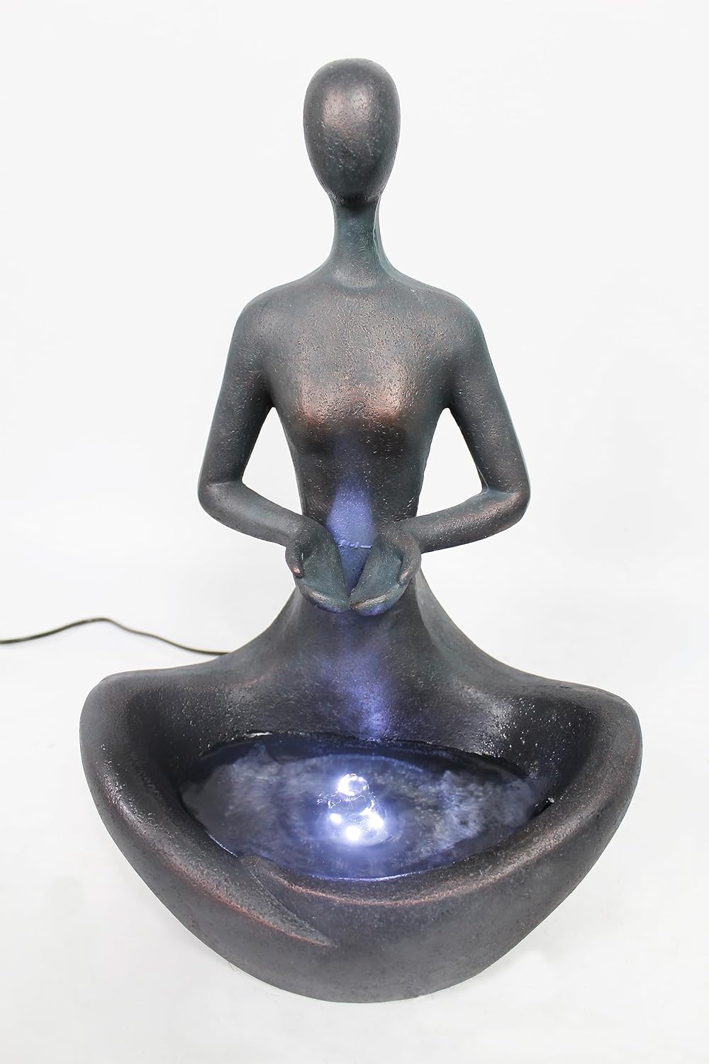 Yoga Brunnen mit LED Beleuchtung Zimmerbrunnen Tischbrunnen Gartenbrunnen Heilstein Zen Springbrunne