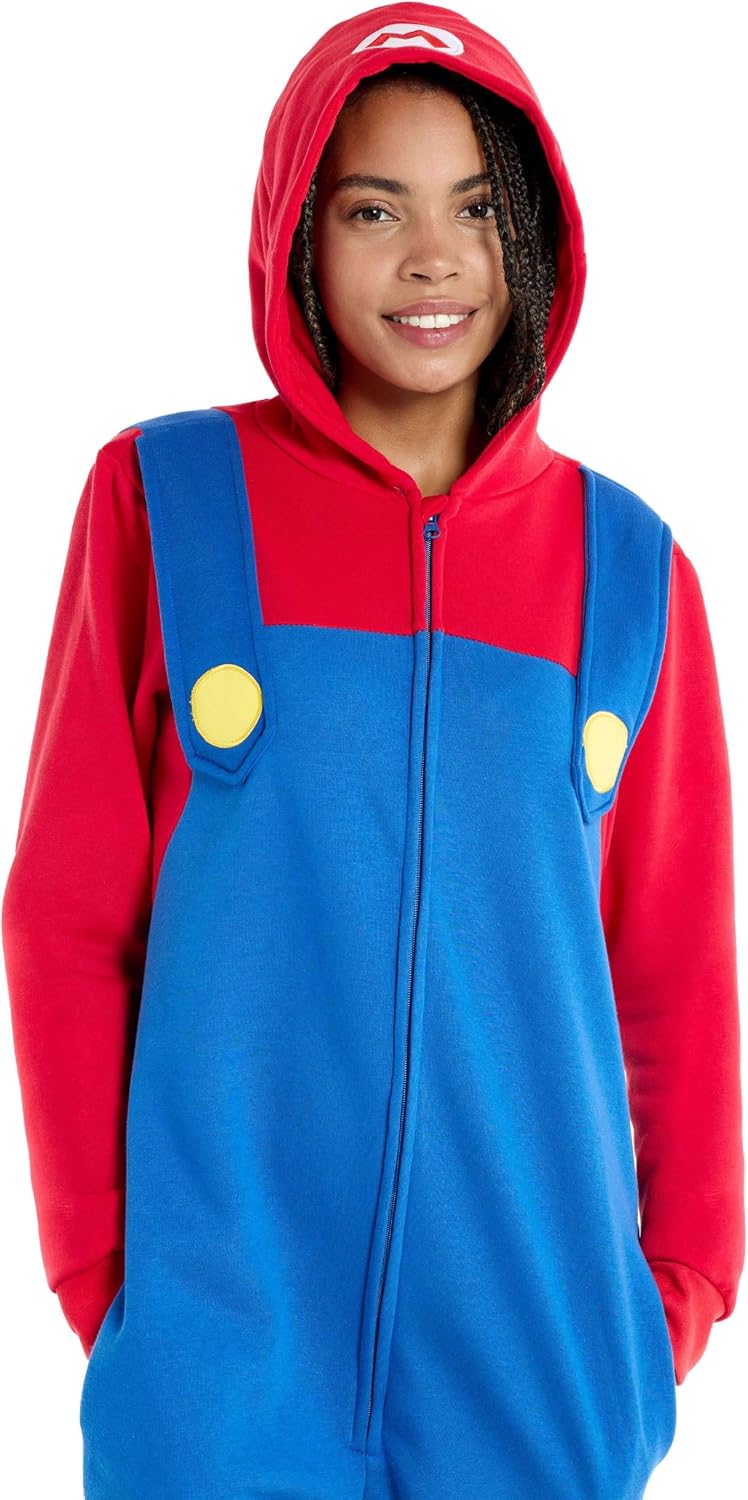OppoSuits Erwachsene Unisex Super Mario brothers Onesie - Nintendo One-piece - Loose Fit - Inklusive