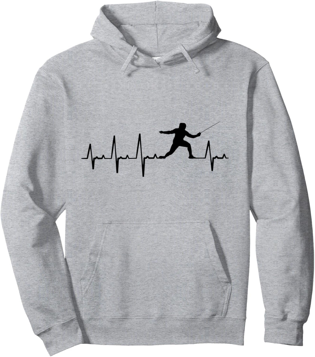 Fechten Herzschlag Degen Fechtmaske Fechtkampf Kampfsport Pullover Hoodie
