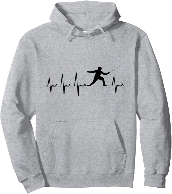 Fechten Herzschlag Degen Fechtmaske Fechtkampf Kampfsport Pullover Hoodie