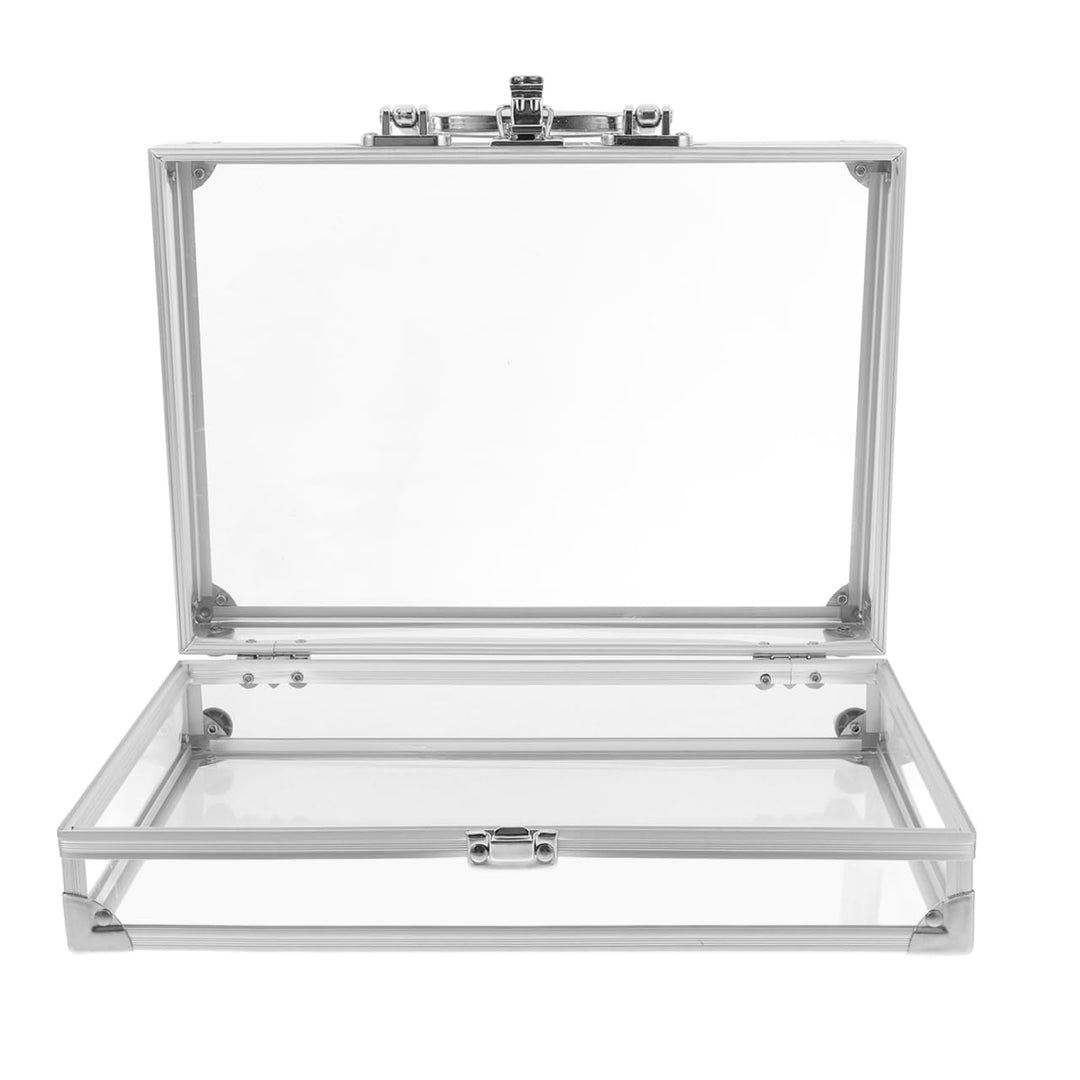 Angoily Aluminium Kosmetikkoffer GrossEs FassungsvermöGen Transparentes Display, 30x21x8.5cm Verschl