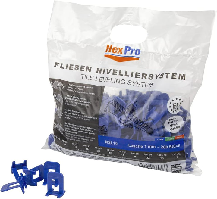 Fliesen Nivelliersystem 1mm 1,5mm 2mm Laschen, Fliesenstärke bis 15mm Fliesenkeile, Verlegehilfe Set