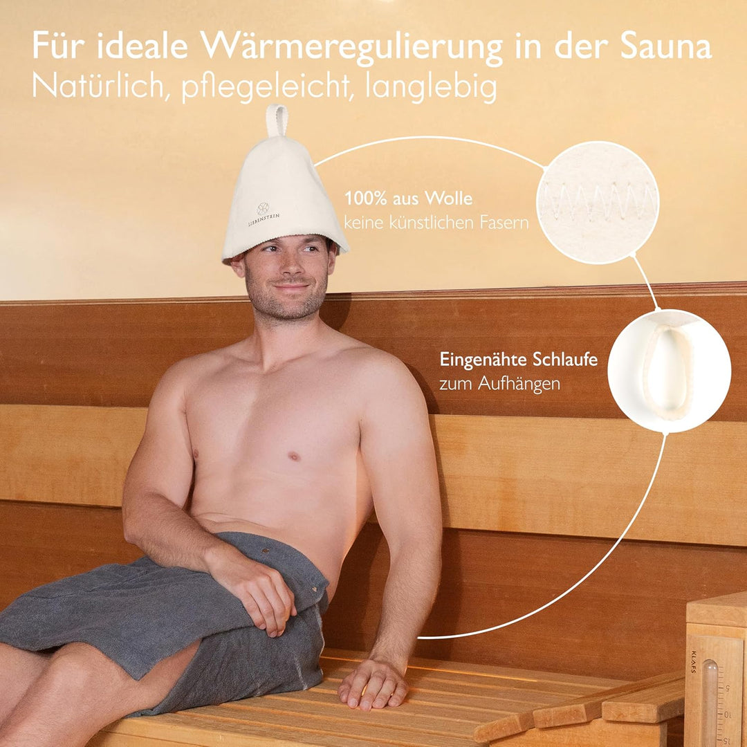 Saunahut aus Filz – Sauna Mütze für Damen & Herren | Schutz vor Hitze & Haarpflege | Traditionelles