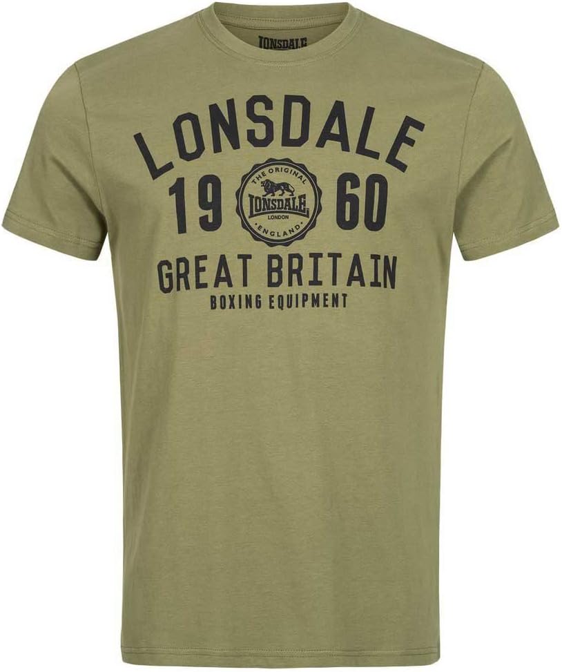 Lonsdale Herren T-Shirt Doppelpack Bangor Doppelpack M Black/Olive, M Black/Olive